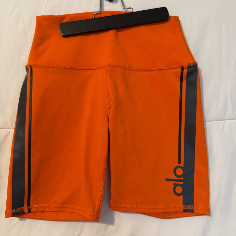 ALO Yoga Orange High-Waist Cycle Club Short